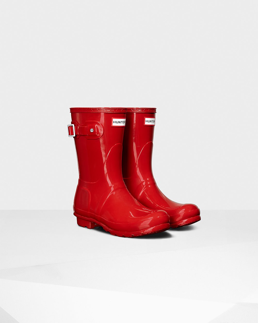 Womens Hunter Short Rain Boots Red - Original Gloss - 2608541-LR